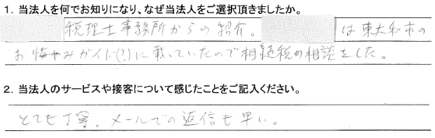 お客様の声２９５